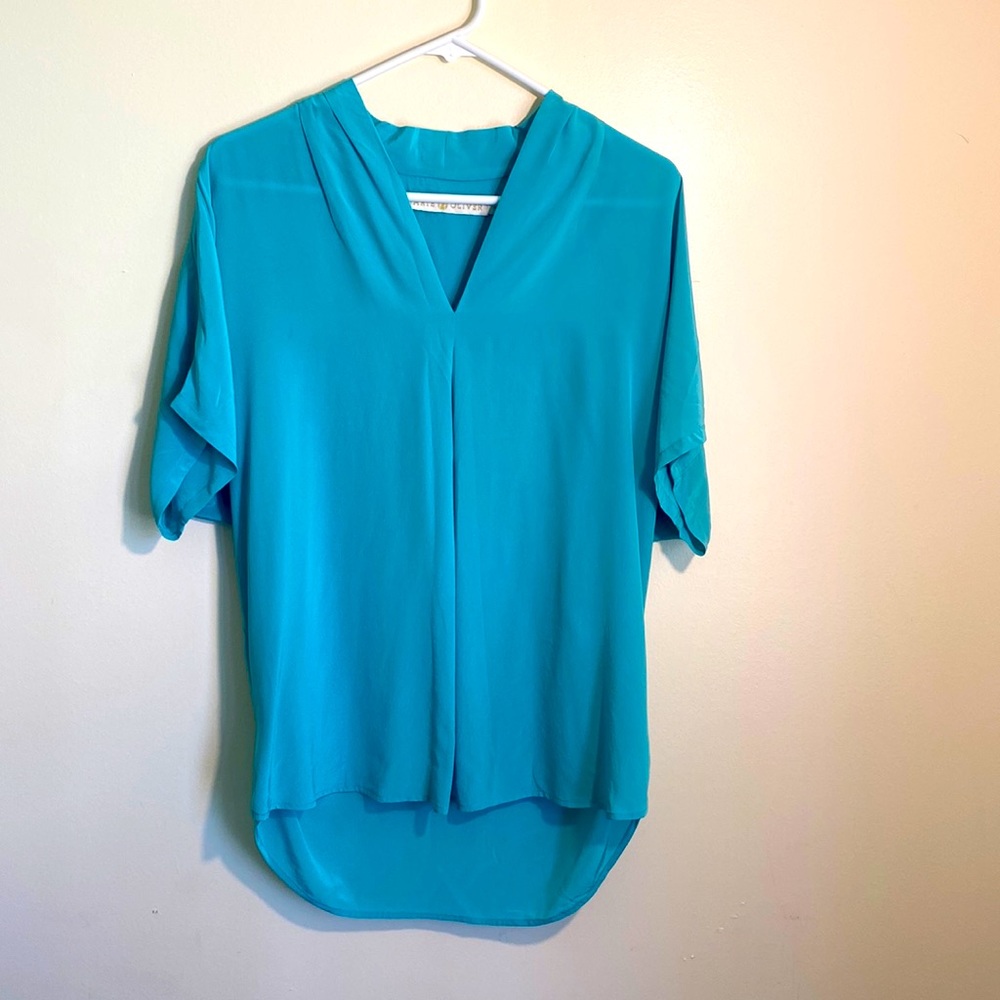 Marie Oliver, Medium, Turquoise Silk Top